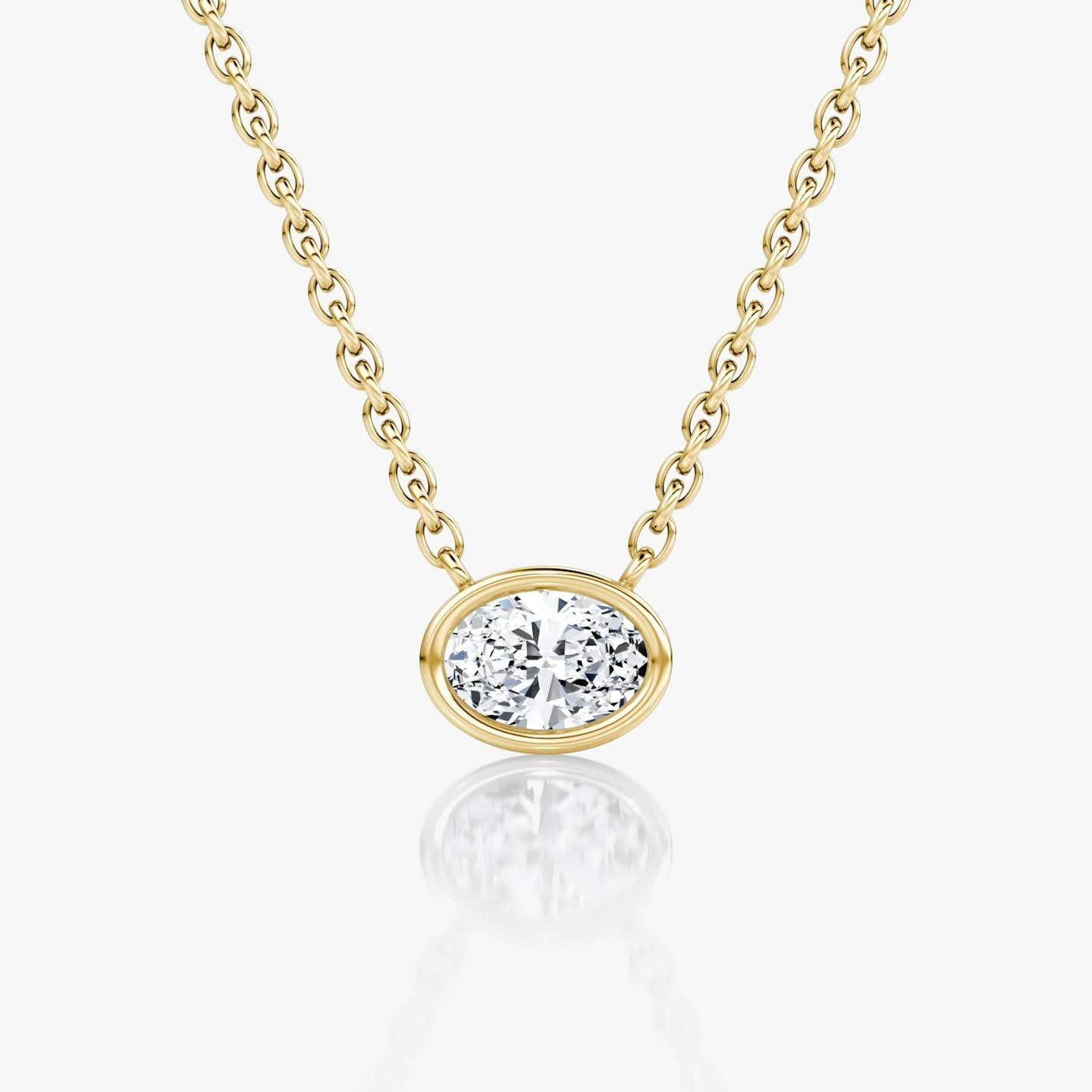 Oval Bezel Solitaire Necklace - Intou