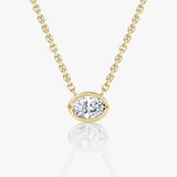 Oval Bezel Solitaire Necklace - Intou