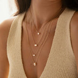 Oval Bezel Solitaire Necklace - Intou