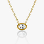 Oval Bezel Solitaire Necklace - Intou