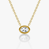 Oval Bezel Solitaire Necklace - Intou