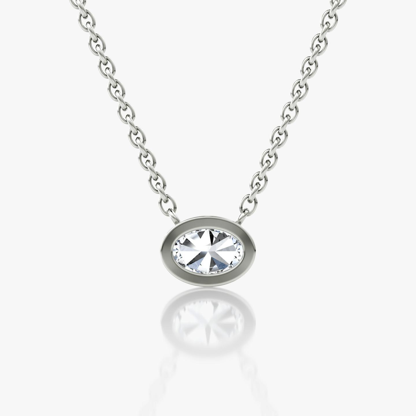 Oval Bezel Solitaire Necklace - Intou