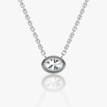 Oval Bezel Solitaire Necklace - Intou