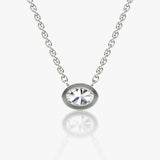 Oval Bezel Solitaire Necklace - Intou