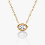 Oval Bezel Solitaire Necklace - Intou