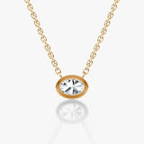 Oval Bezel Solitaire Necklace - Intou