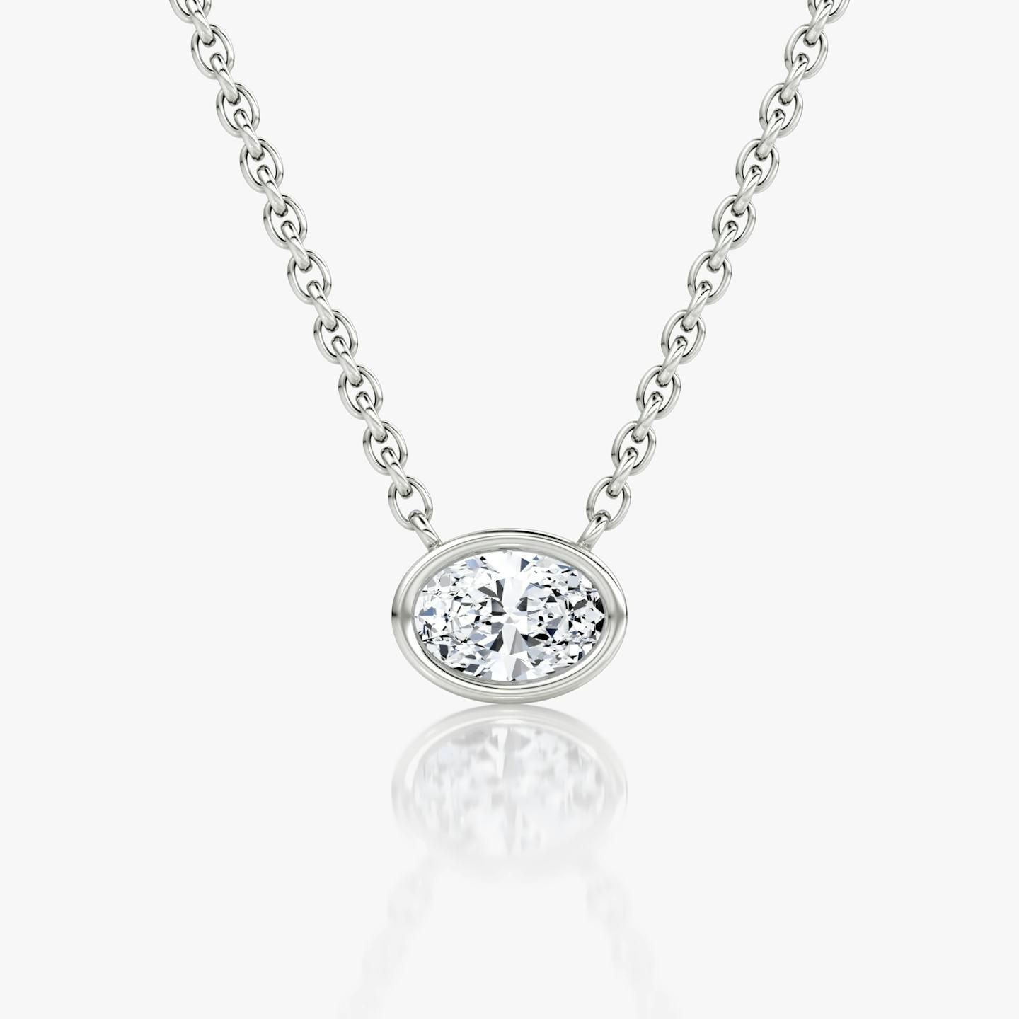 Oval Bezel Solitaire Necklace - Intou