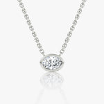 Oval Bezel Solitaire Necklace - Intou