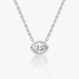 Oval Bezel Solitaire Necklace - Intou