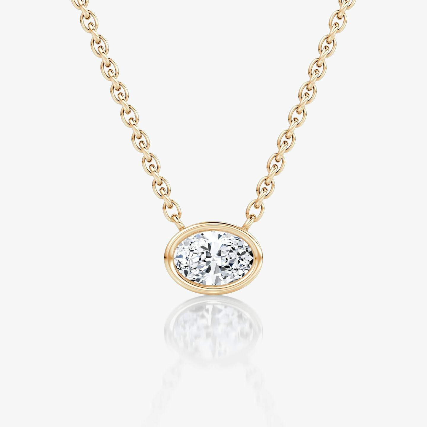 Oval Bezel Solitaire Necklace - Intou