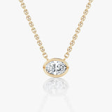 Oval Bezel Solitaire Necklace - Intou