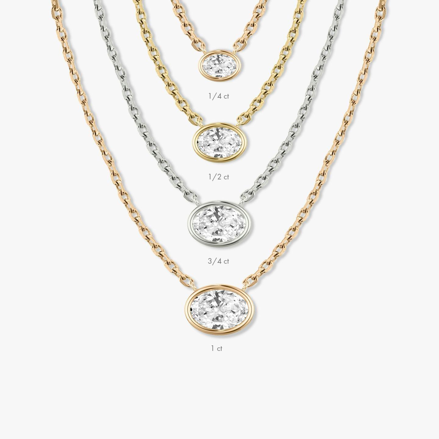 Oval Bezel Solitaire Necklace - Intou