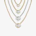 Oval Bezel Solitaire Necklace - Intou