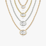 Oval Bezel Solitaire Necklace - Intou