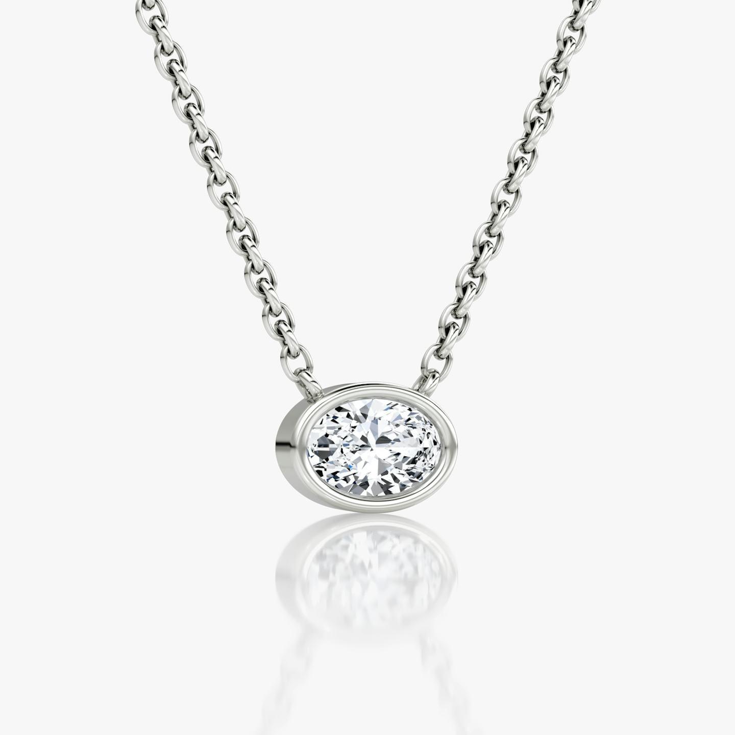 Oval Bezel Solitaire Necklace - Intou