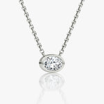 Oval Bezel Solitaire Necklace - Intou