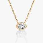 Oval Bezel Solitaire Necklace - Intou