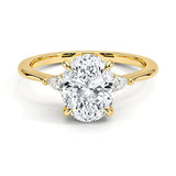 Oval Cut Aria Three Stone Diamond Engagement Ring - Intou