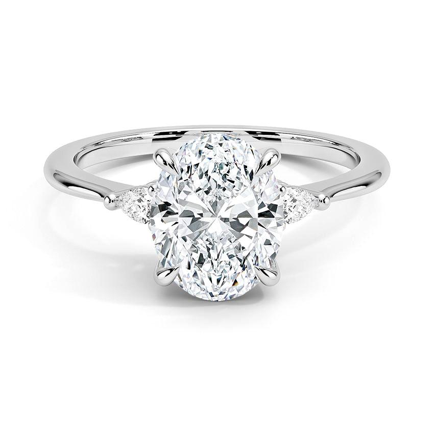 Oval Cut Aria Three Stone Diamond Engagement Ring - Intou