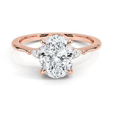 Oval Cut Aria Three Stone Diamond Engagement Ring - Intou