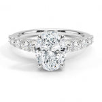 Oval Cut Graduated Diamond Engagement Ring - Intou