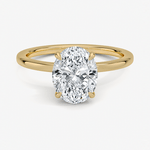 Oval Cut Hidden Halo Diamond Engagement Ring - Intou