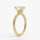 Oval Cut Hidden Halo Diamond Engagement Ring - Intou