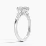 Oval Cut Tapered Baguette Three Stone Diamond Engagement Ring - Intou