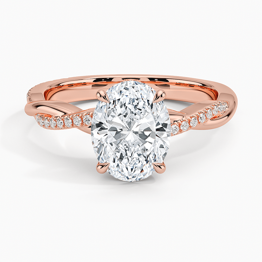 Oval Cut Twisted Engagement Ring - Intou