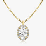 Oval Halo Lab-Grown Diamond Pendant - Intou