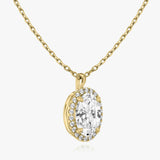 Oval Halo Lab-Grown Diamond Pendant - Intou