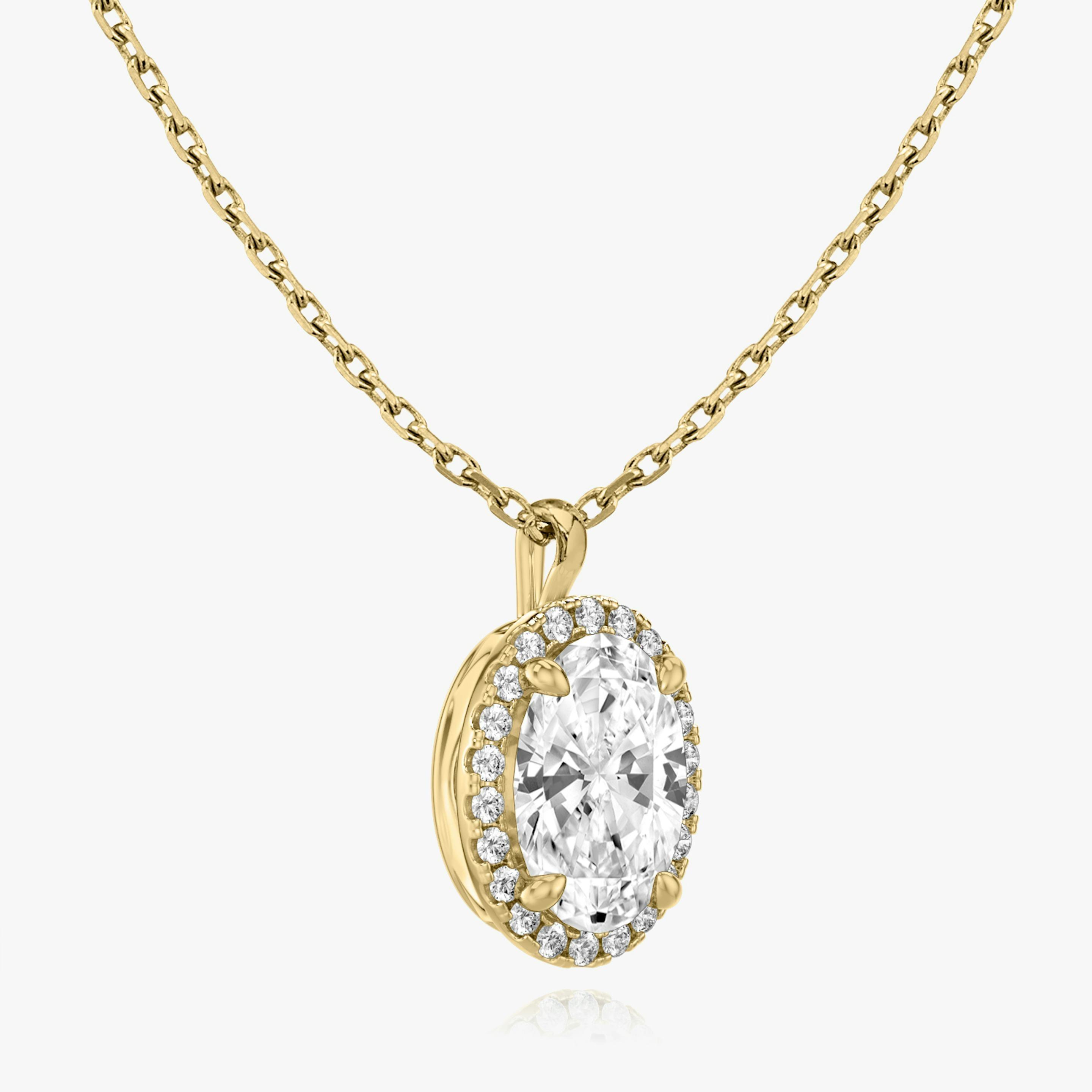 Oval Halo Lab-Grown Diamond Pendant - Intou