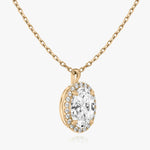 Oval Halo Lab-Grown Diamond Pendant - Intou