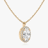 Oval Halo Lab-Grown Diamond Pendant - Intou