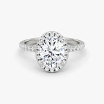 Oval Halo Pave Engagement Ring - Intou