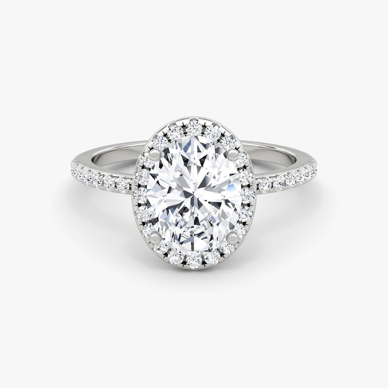 Oval Halo Pave Engagement Ring - Intou