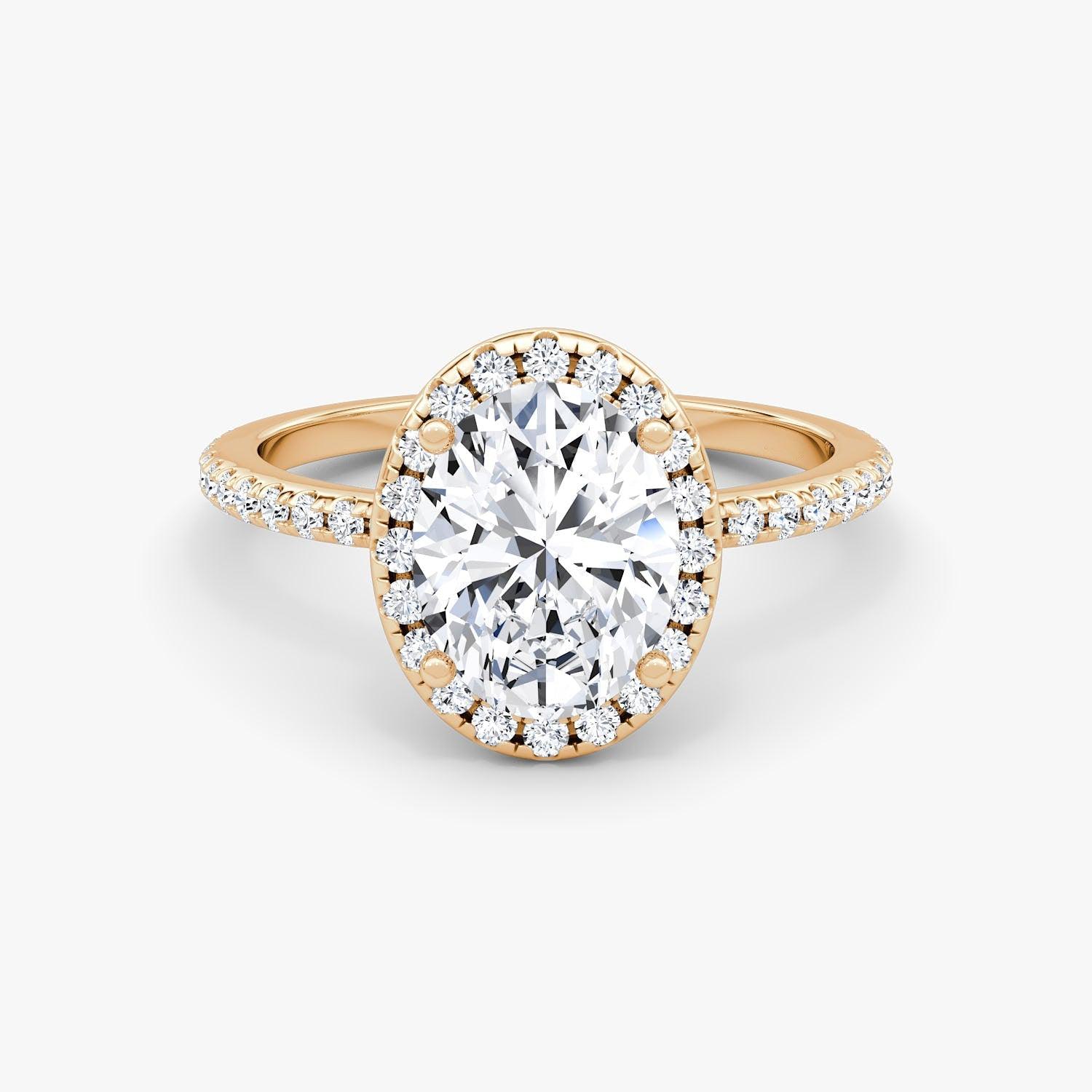 Oval Halo Pave Engagement Ring - Intou