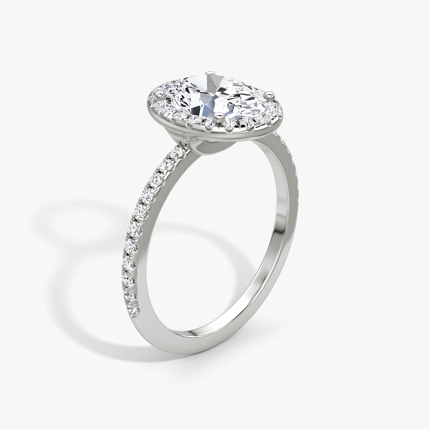 Oval Halo Pave Engagement Ring - Intou