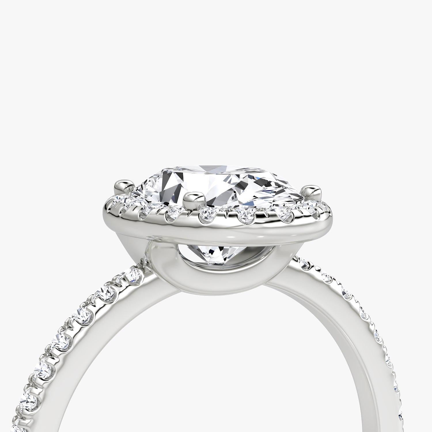 Oval Halo Pave Engagement Ring - Intou