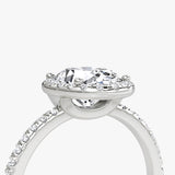 Oval Halo Pave Engagement Ring - Intou