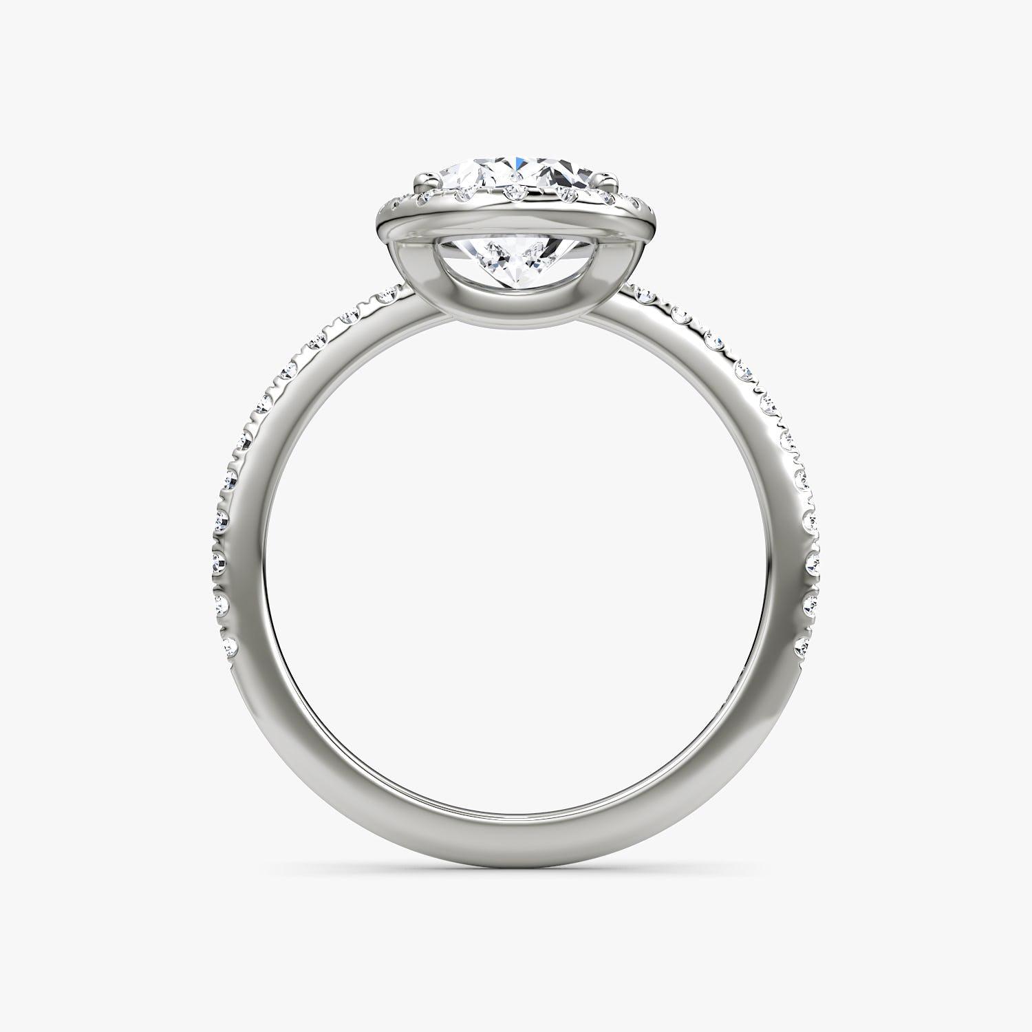 Oval Halo Pave Engagement Ring - Intou