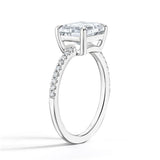 Pave East-West Cushion Cut Diamond Engagement Ring - Intou