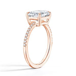 Pave East-West Cushion Cut Diamond Engagement Ring - Intou