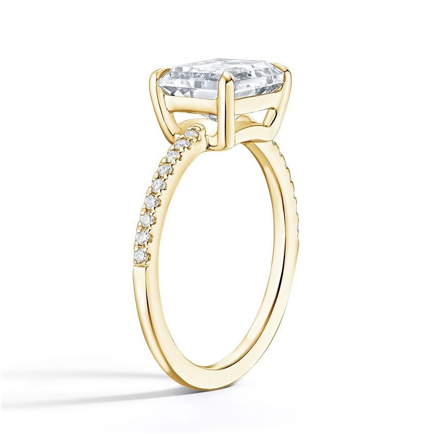 Pave East-West Oval Cut Diamond Engagement Ring - Intou