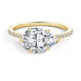 Pave East-West Pear Cut Diamond Engagement Ring - Intou