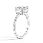 Pave East-West Radiant Cut Diamond Engagement Ring - Intou