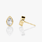 Pear Bezel Solitaire Stud - Intou