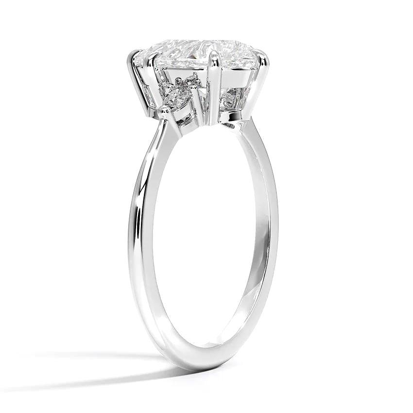 Pear Cut Aria Three Stone Diamond Engagement Ring - Intou