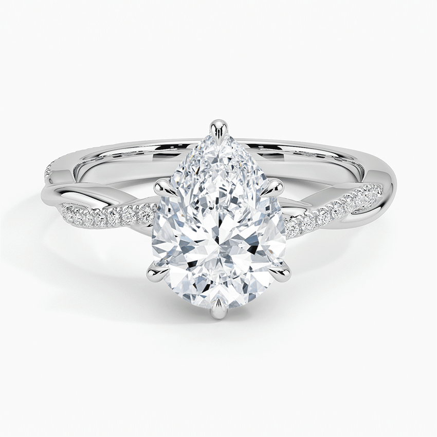 Pear Cut Twisted Engagement Ring - Intou