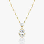 Pear Drop Halo Necklace - Intou